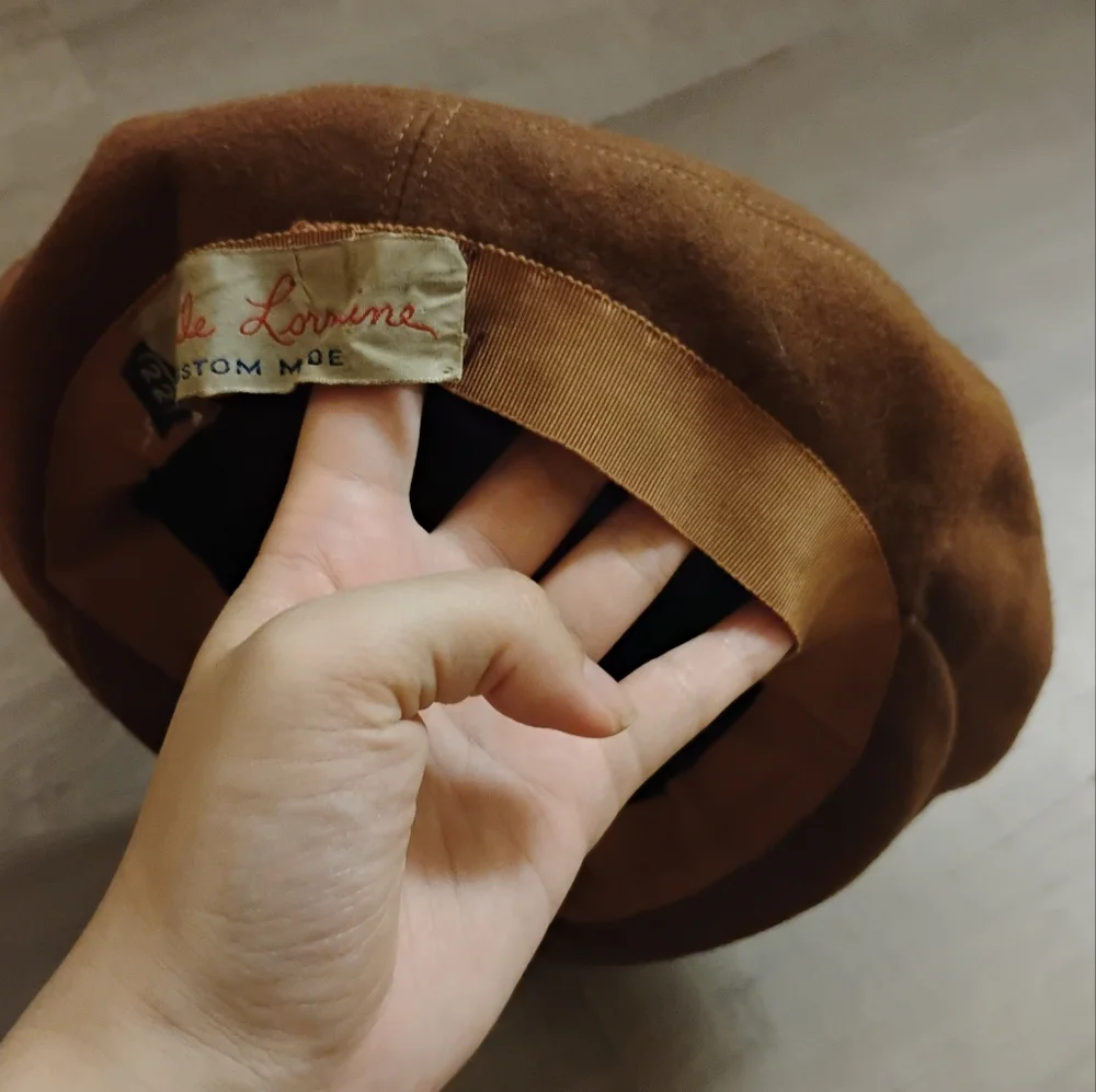 Vintage 1960s Cecile Lorraine Women's Felt Beret - Picture 3 of 6